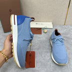 Grey Knit Panelled Sock Runner - Men's