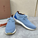 Grey Knit Panelled Sock Runner - Men's