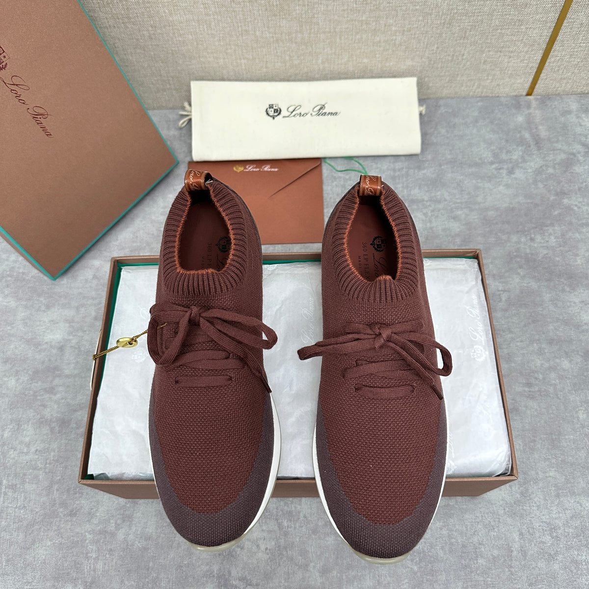 Grey Knit Panelled Sock Runner - Men's