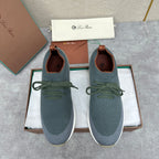 Grey Knit Panelled Sock Runner - Men's