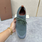 Grey Knit Panelled Sock Runner - Men's