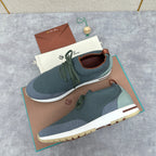 Grey Knit Panelled Sock Runner - Men's