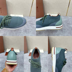 Grey Knit Panelled Sock Runner - Men's