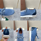 Blauer Strickriemen-Sockenläufer – Herren