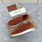 Orangefarbener Strick-Tonal-Sneaker – Herren