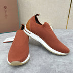 Orangefarbener Strick-Tonal-Sneaker – Herren