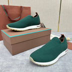Orangefarbener Strick-Tonal-Sneaker – Herren