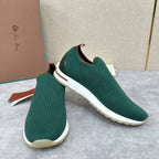 Orangefarbener Strick-Tonal-Sneaker – Herren