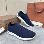 Orangefarbener Strick-Tonal-Sneaker – Herren