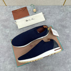 Orangefarbener Strick-Tonal-Sneaker – Herren