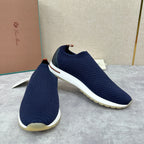 Orangefarbener Strick-Tonal-Sneaker – Herren
