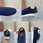 Orangefarbener Strick-Tonal-Sneaker – Herren