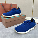 Blue Knit Contrast Sole Runner - Men's