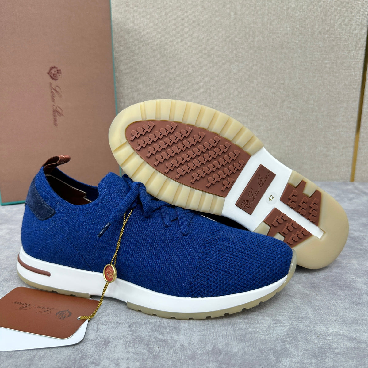 Blue Knit Contrast Sole Runner - Men's