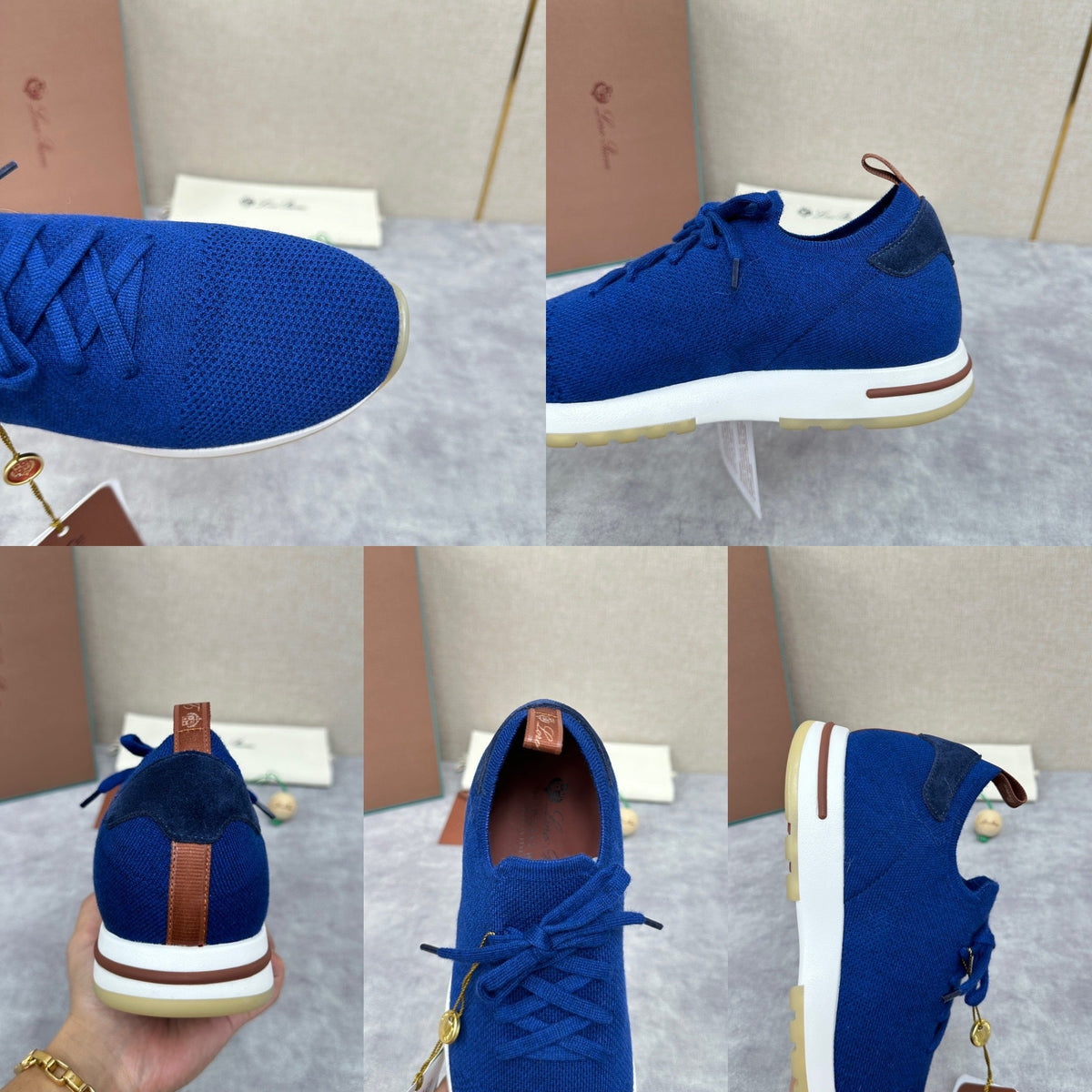 Blue Knit Contrast Sole Runner - Men's