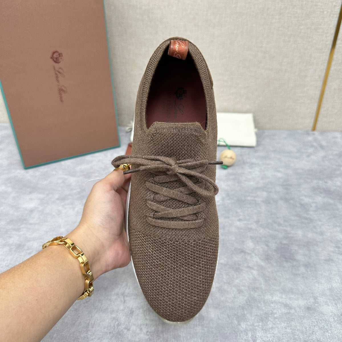 Blue Knit Contrast Sole Runner - Men's