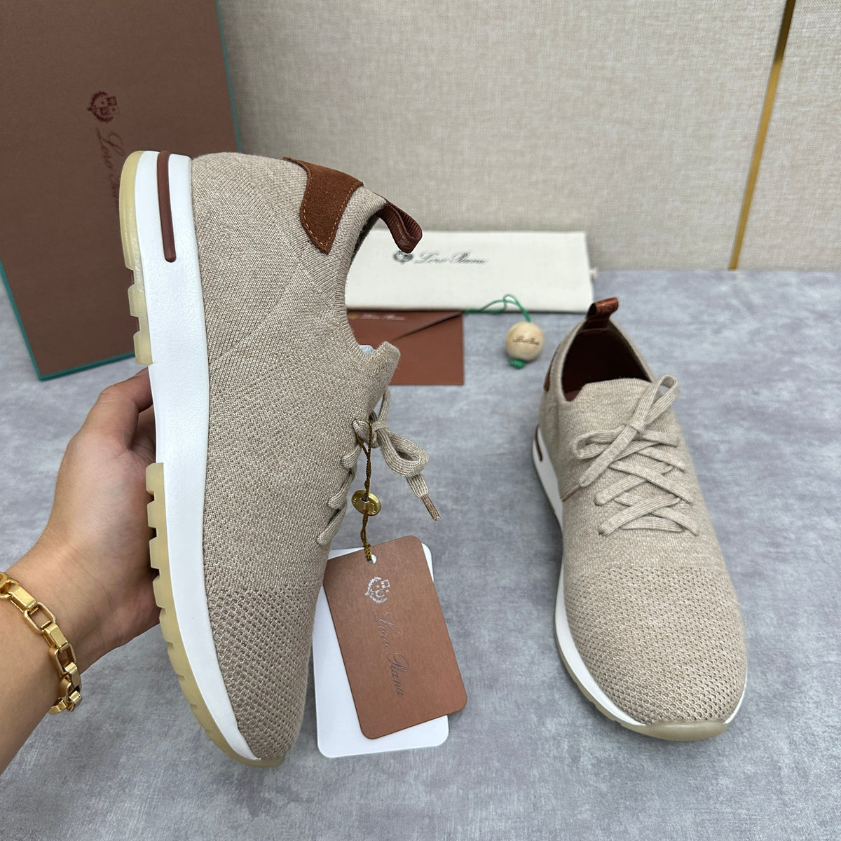 Blue Knit Contrast Sole Runner - Men's