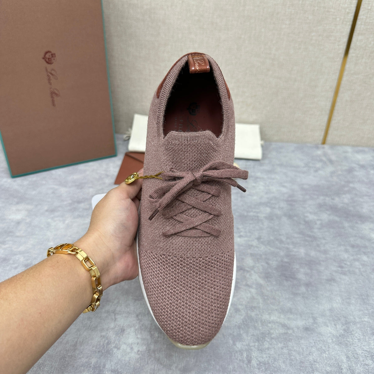 Blue Knit Contrast Sole Runner - Men's