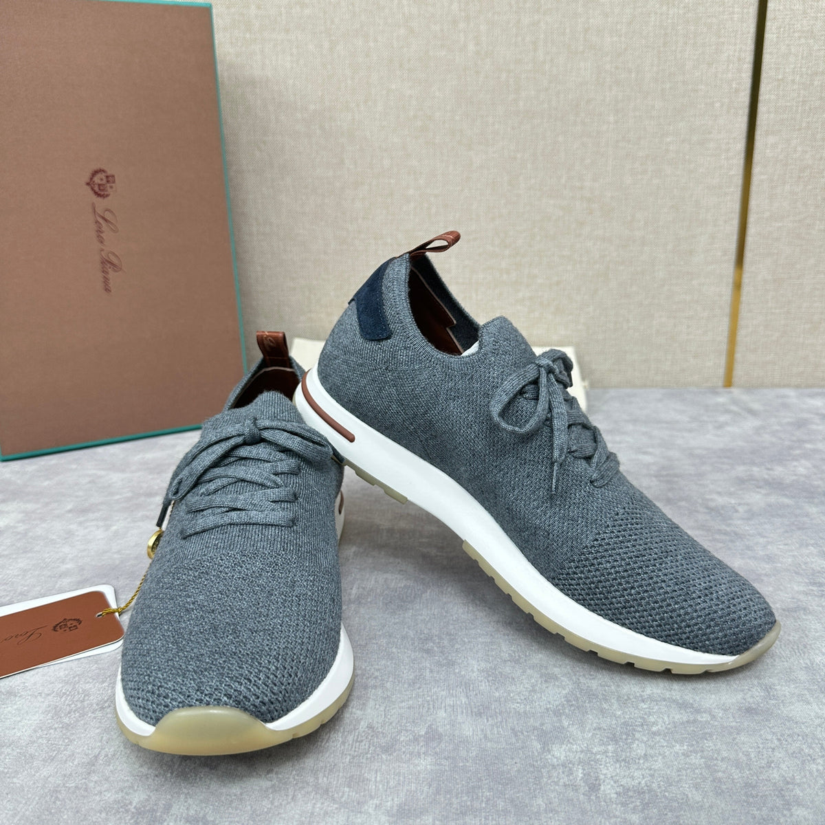 Grey Knit Slip-On Low-Top - Men's