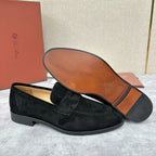 Brown Suede Fringe Loafer - Men's