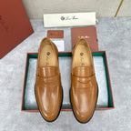 Brauner Glattleder Penny Loafer – Herren