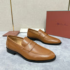 Brauner Glattleder Penny Loafer – Herren