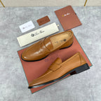 Brauner Glattleder Penny Loafer – Herren