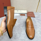 Brauner Glattleder Penny Loafer – Herren