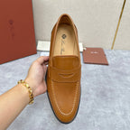 Brauner Glattleder Penny Loafer – Herren
