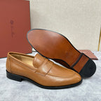 Brauner Glattleder Penny Loafer – Herren
