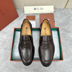 Brauner Glattleder Penny Loafer – Herren
