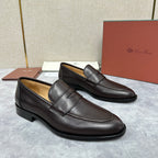 Brauner Glattleder Penny Loafer – Herren