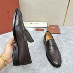 Brauner Glattleder Penny Loafer – Herren