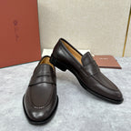 Brauner Glattleder Penny Loafer – Herren