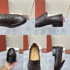 Brauner Glattleder Penny Loafer – Herren