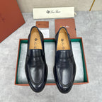 Brauner Glattleder Penny Loafer – Herren