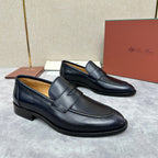 Brauner Glattleder Penny Loafer – Herren