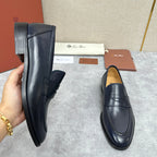 Brauner Glattleder Penny Loafer – Herren