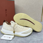 Cremefarbener Strick-Runner mit klobiger Sohle – Herren