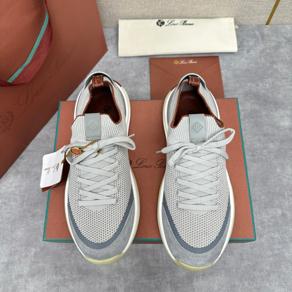 Grey Mesh Panelled Runner - Men's