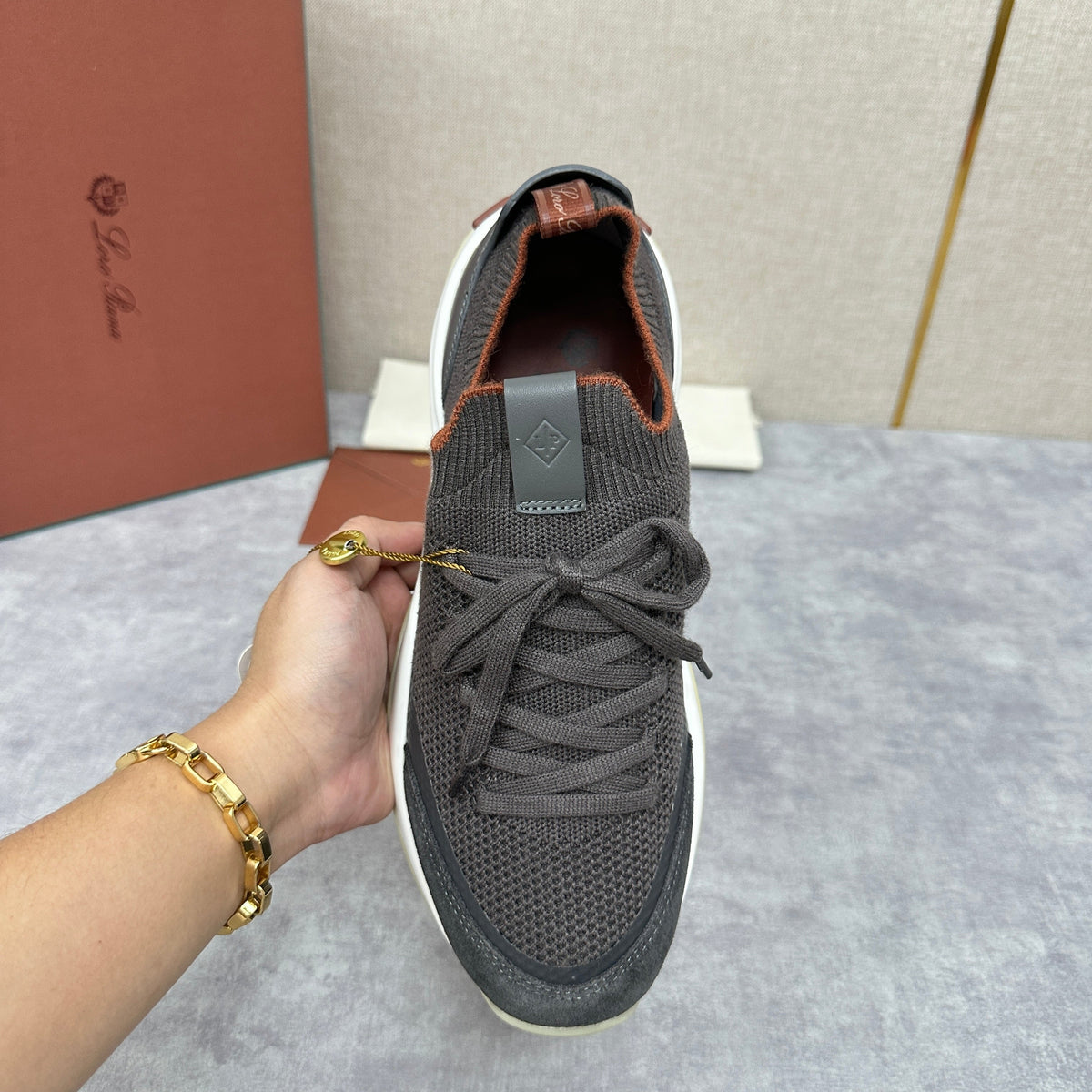 Grey Mesh Panelled Runner - Men's