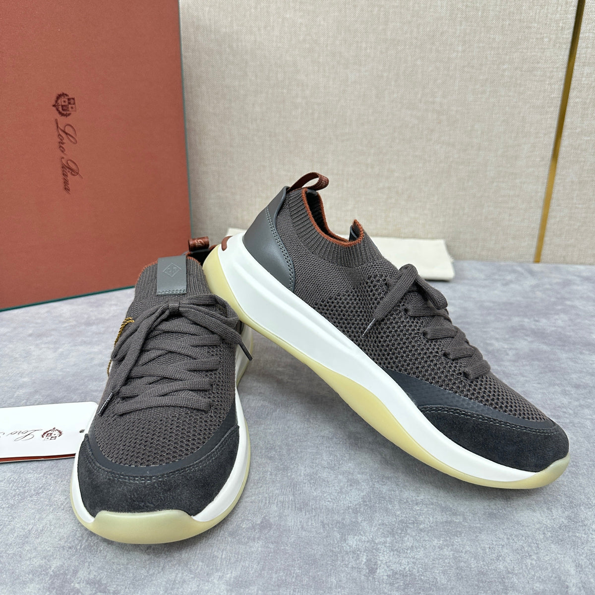 Grey Mesh Panelled Runner - Men's