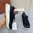 Cremefarbener Strick-Runner mit klobiger Sohle – Herren
