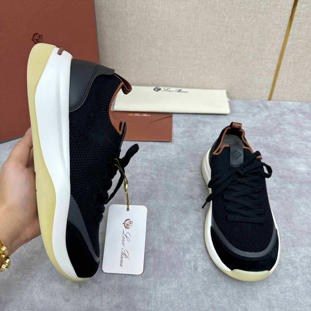 Olive Knit Chunky Sole Runner - Men's