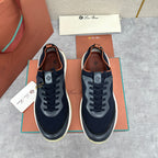 Navy Mesh Contrast Sole Runner - Men's