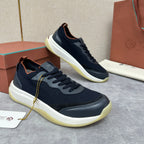Navy Mesh Contrast Sole Runner - Men's