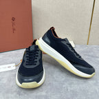 Navy Mesh Contrast Sole Runner - Men's