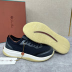 Navy Mesh Contrast Sole Runner - Men's