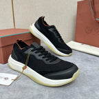 Cremefarbener Strick-Runner mit klobiger Sohle – Herren