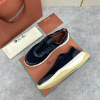 Cremefarbener Strick-Runner mit klobiger Sohle – Herren